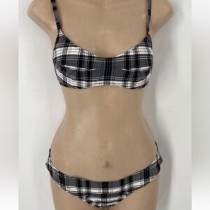 NWT Lisa Marie Fernandez Plaid Goldwyn Bikini - Size 3 Medium